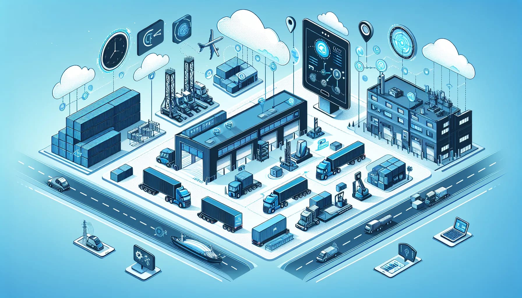 Illustration for Cold Chain Monitoring with M2M Sensors - Logistics and Fleet Management concept visualization