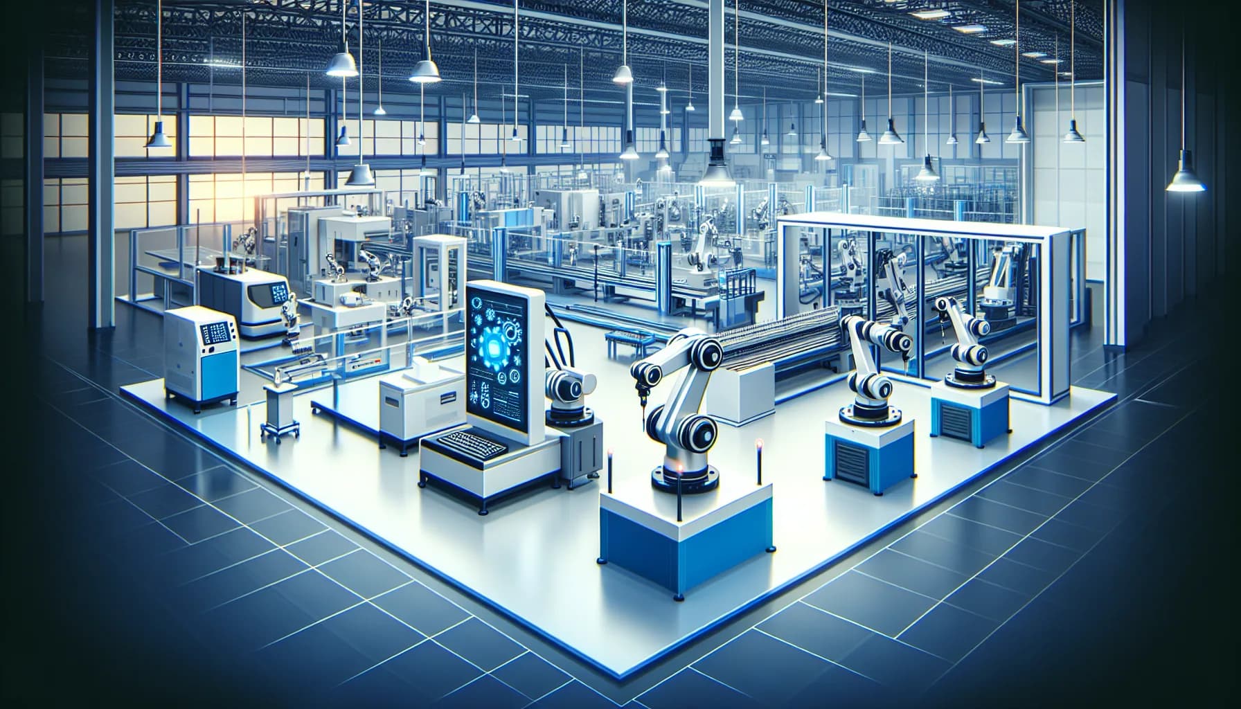 Illustration for How M2M Enables Lights-Out Manufacturing - Industry 4.0 and Manufacturing concept visualization