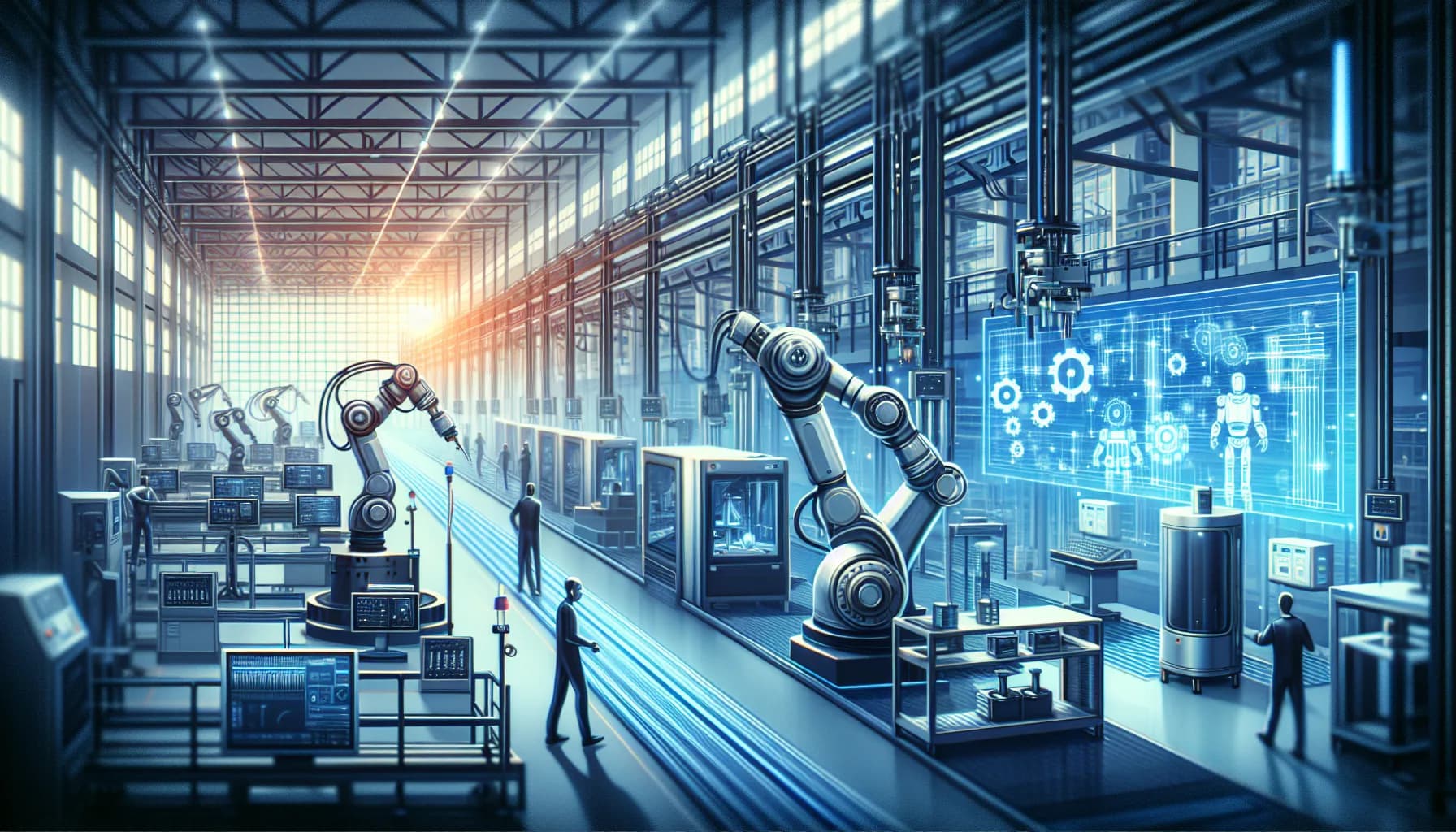 Illustration for M2M in Manufacturing: The Foundation of Industry 4.0 - Industry 4.0 and Manufacturing concept visualization