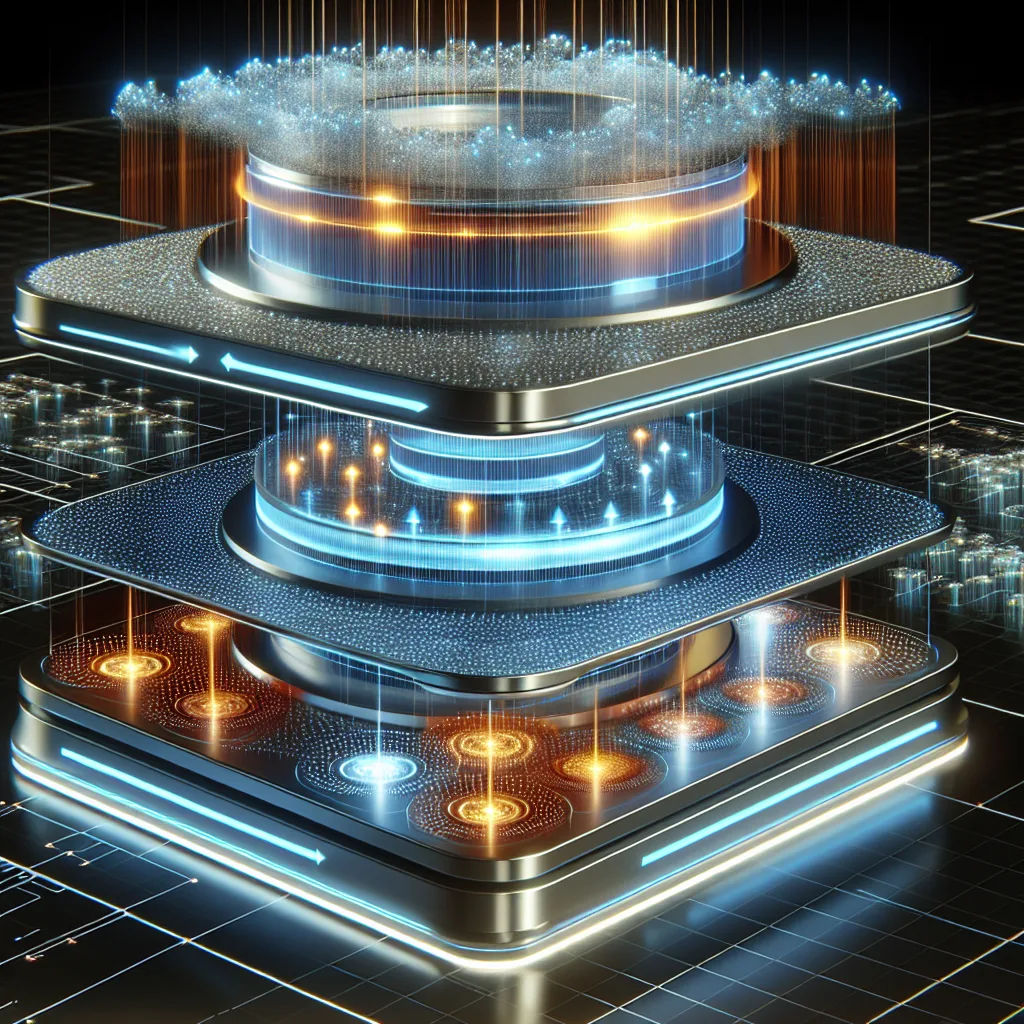 Futuristic 3D network showing three-tier data processing: blue-lit edge devices, amber fog nodes, and silver cloud pathways.